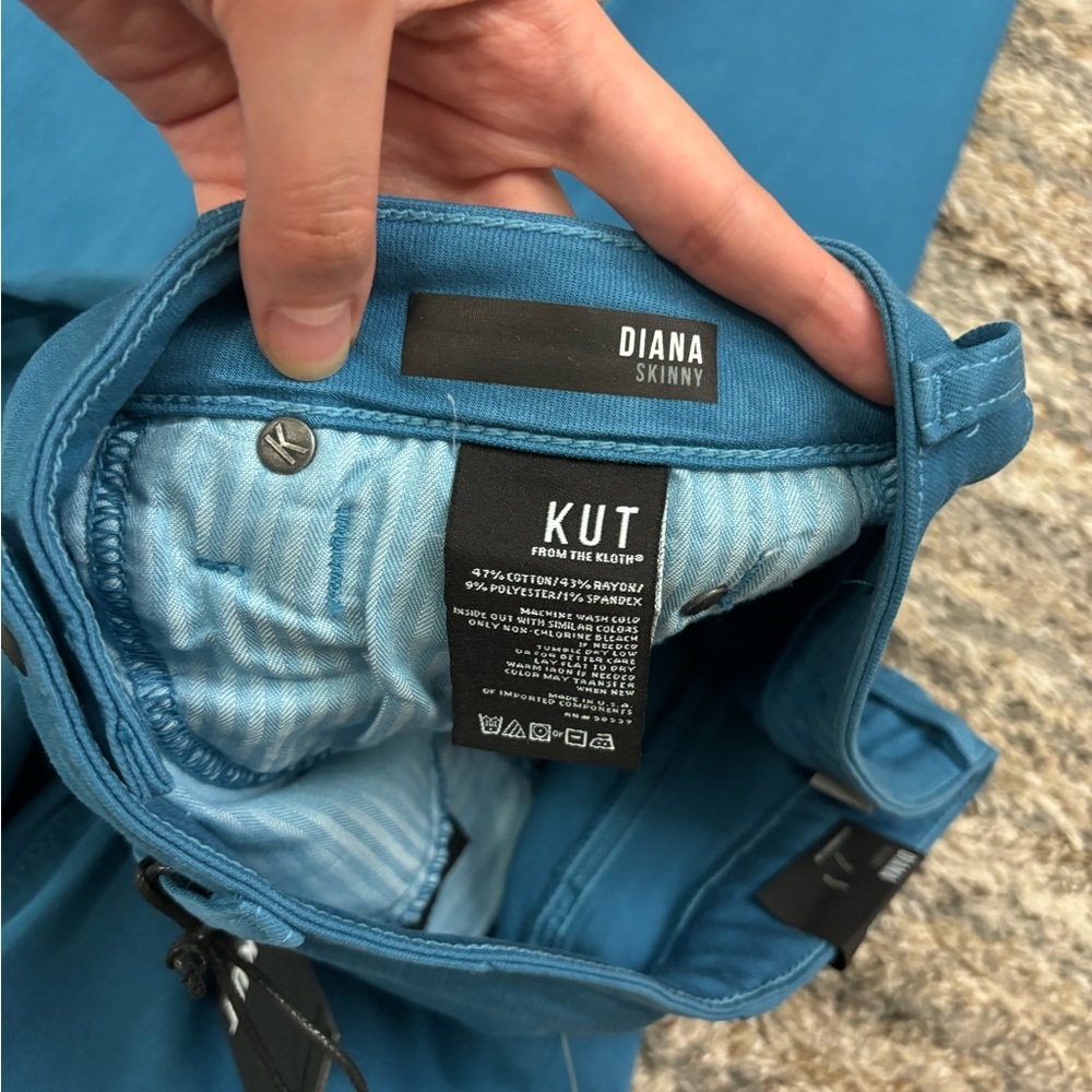 KUT From The Kloth Diana Skinny Jeans Sz 0 NWT | KUT Blue Diana Skinny Jeans - - Picture 8 of 14